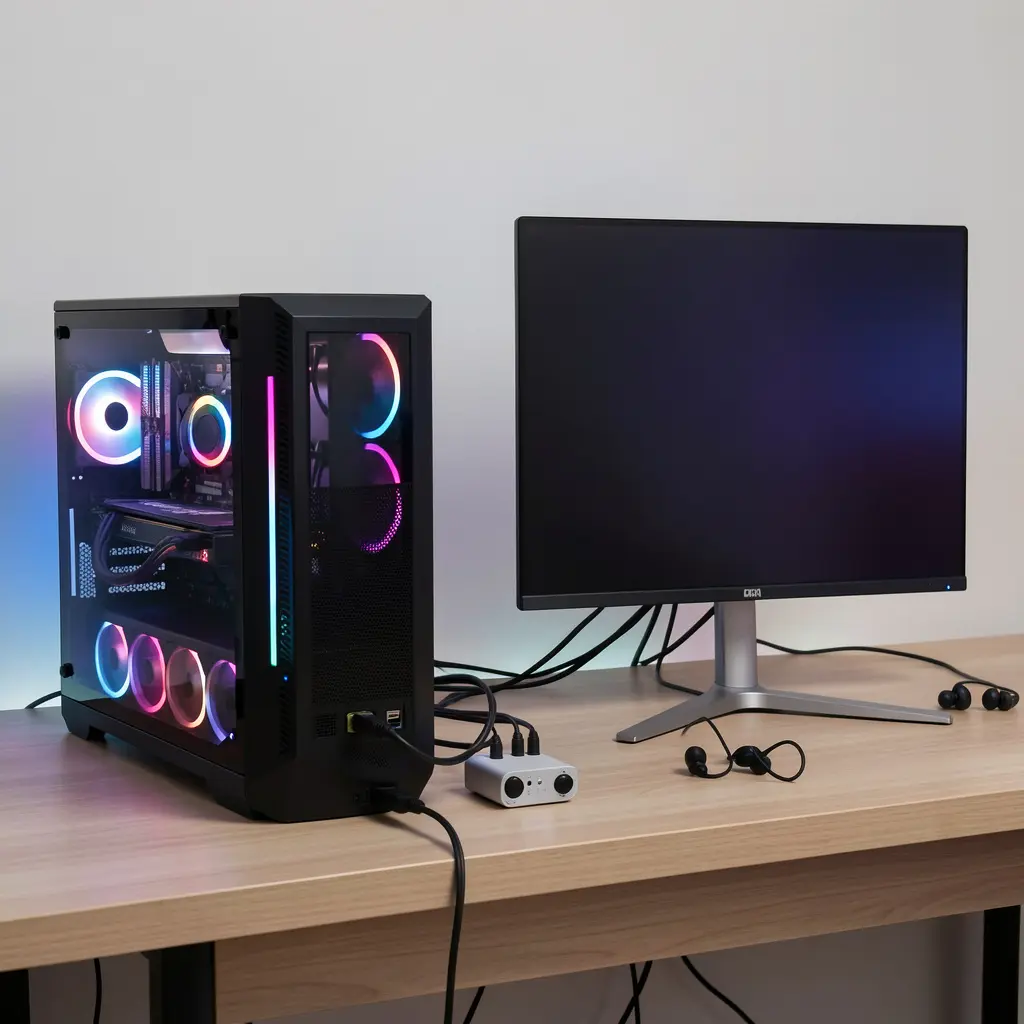 IEM gaming setup with USB DAC