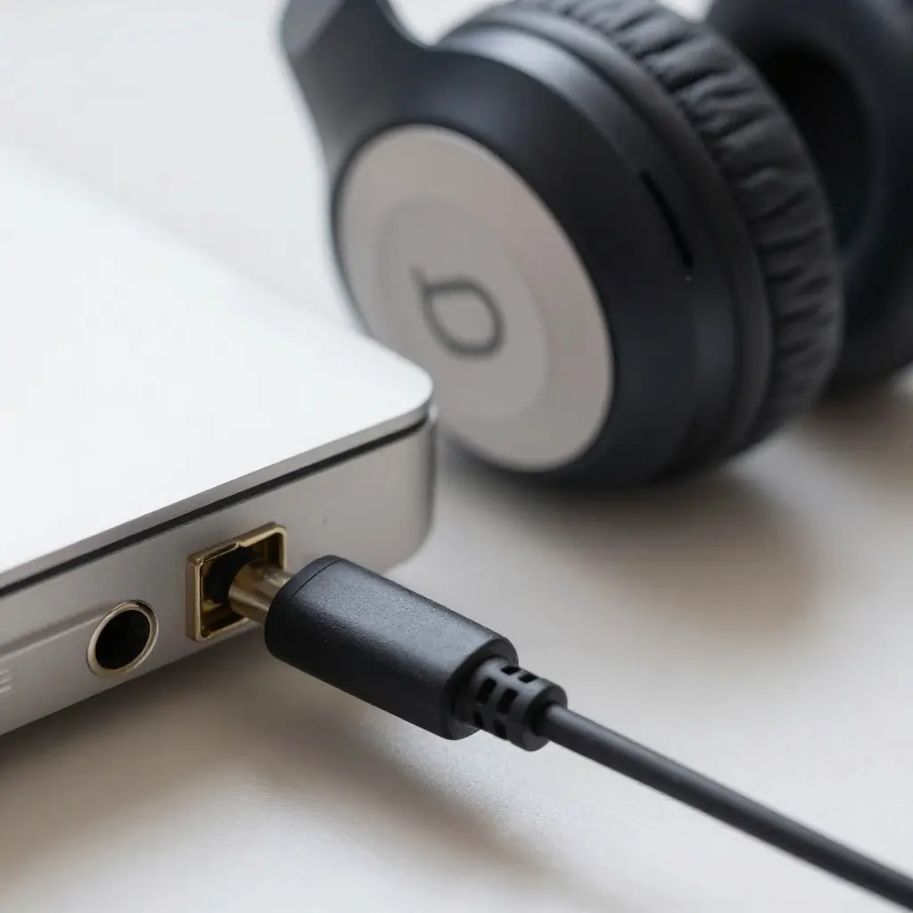 Connecting Beats headphones via audio cable to laptop