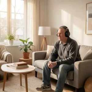 Noise-cancelling headphones helping adult with autism sensory overload