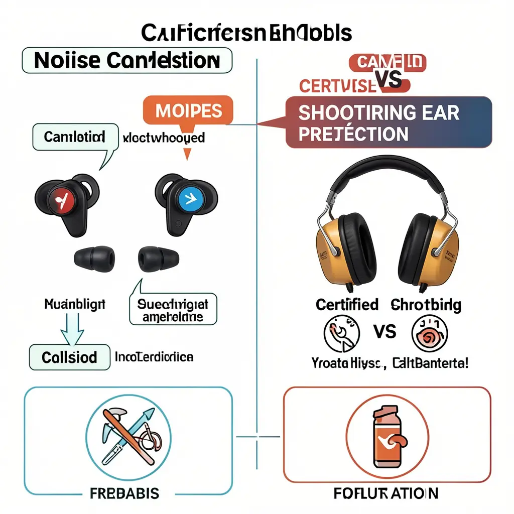Noise cancelling vs shooting hearing protection earbuds