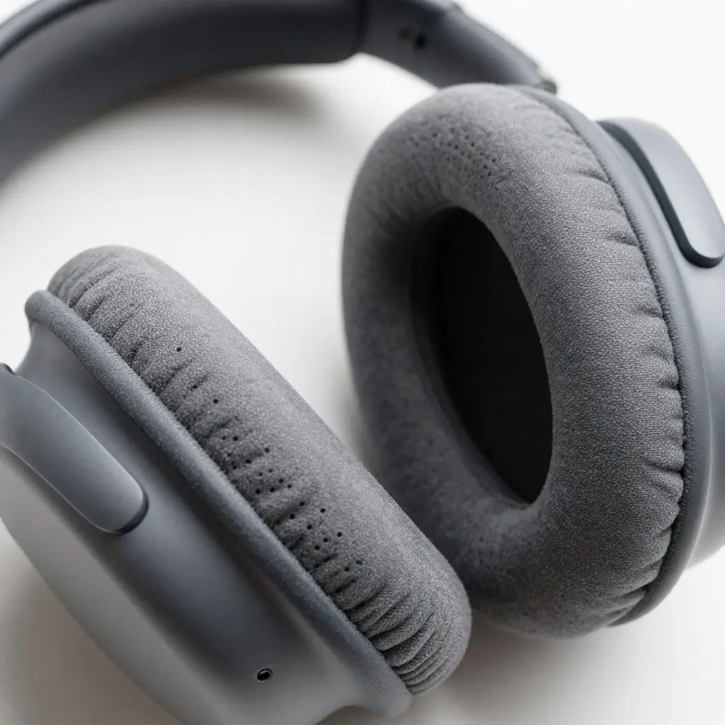 Memory foam ear cushions for long headphone use