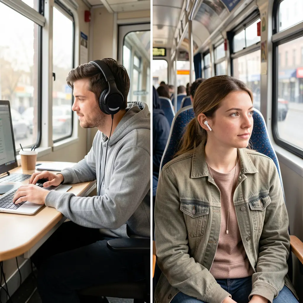 Comfort comparison of headphones and earbuds for daily use
