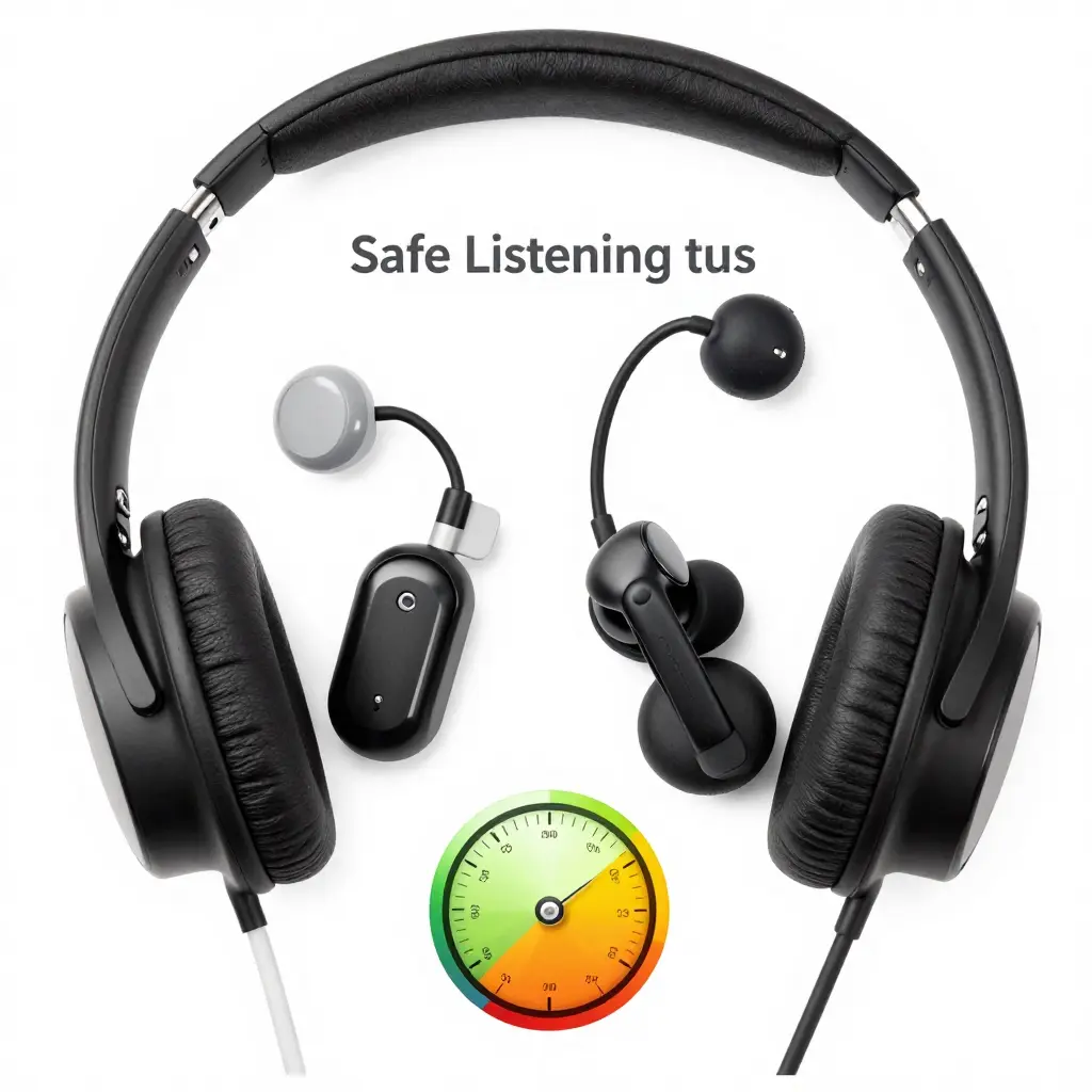 Safe listening volume for wired and wireless headphones