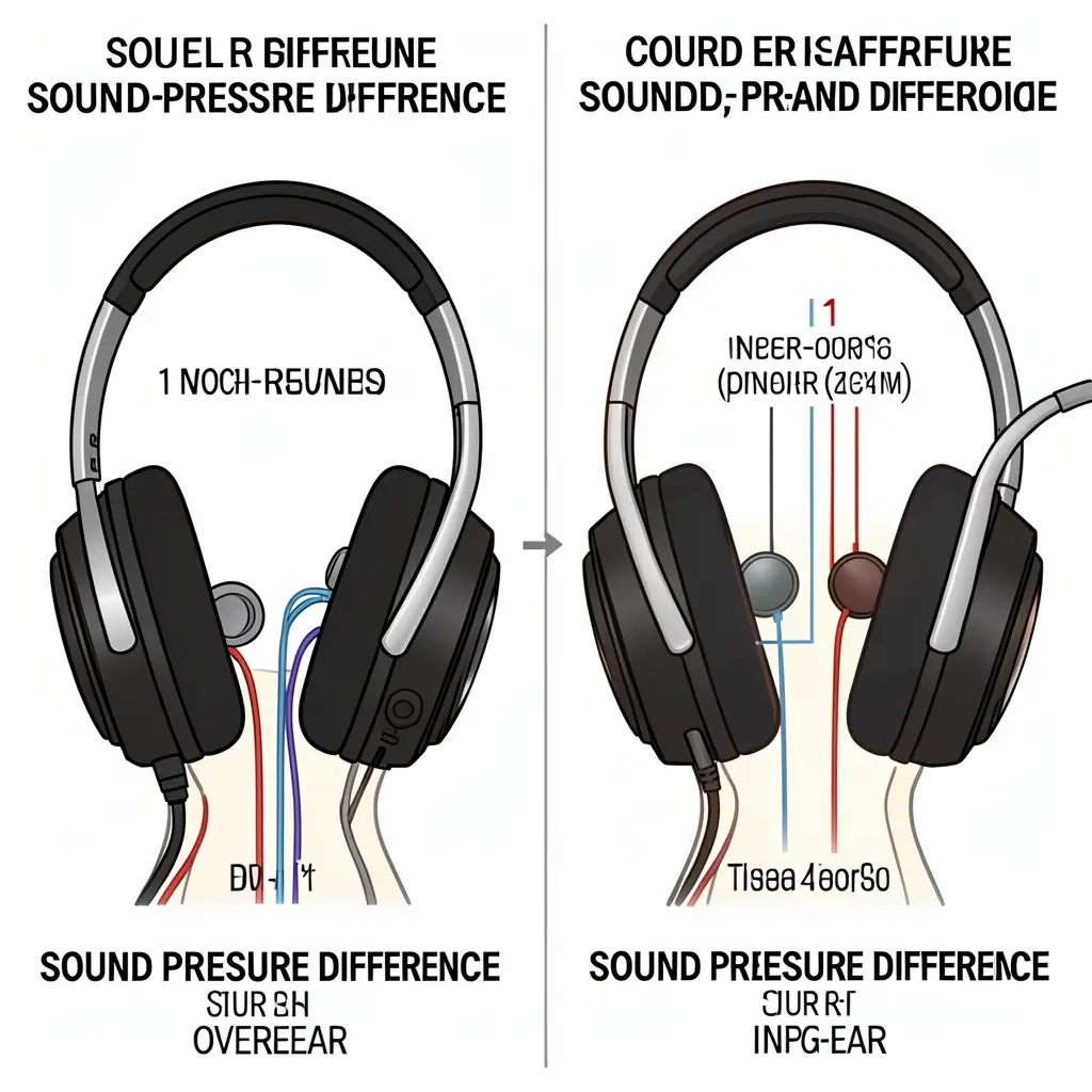 Sound pressure levels in over-ear and in-ear headphones